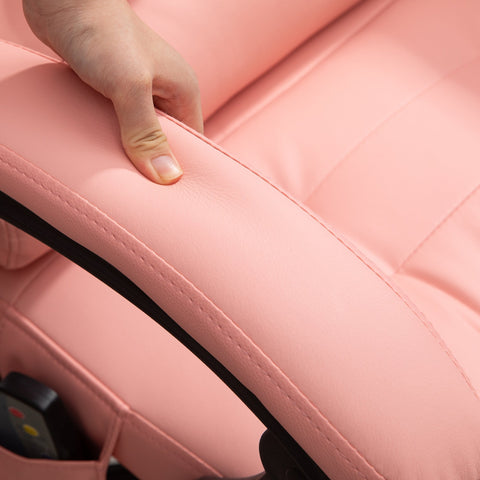 Rootz Massage Office Chair - Recliner - Executive Chair - 7 Vibration Points - Faux Leather - 67 x 67 x 111-121cm - Pink