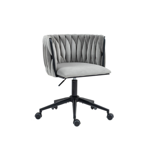 Rootz Velvety Soft Office Chair - Ergonomic Desk Chair - 360° Rotatable Swivel Chair - Height Adjustable - 56cm x 52cm x 73cm