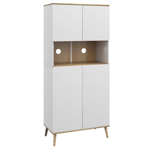 Rootz Kitchen Buffet Cabinet - Storage Cupboard - Kitchen Sideboard - Height-Adjustable Shelves - 80W x 40D x 178H cm