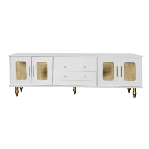 Rootz Retro TV Cabinet - Entertainment Unit - Storage Sideboard - Ample Storage - 175cm x 38cm x 55.5cm