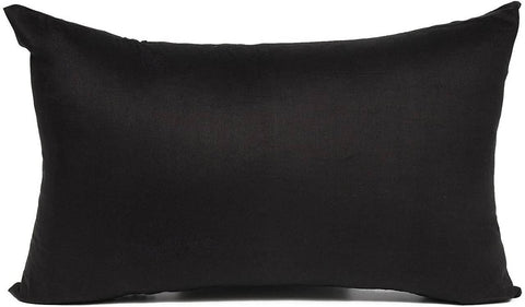 Rootz Black Pillow Cover Set - Cushion Covers - Decorative Sofa Covers - Breathable Cotton - 4 Pack - 30x50 cm