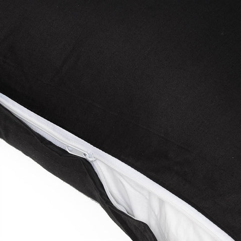 Rootz Black Pillow Cover Set - Cushion Covers - Decorative Sofa Covers - Breathable Cotton - 4 Pack - 30x50 cm