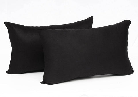 Rootz Black Pillow Cover Set - Cushion Covers - Decorative Sofa Covers - Breathable Cotton - 4 Pack - 30x50 cm