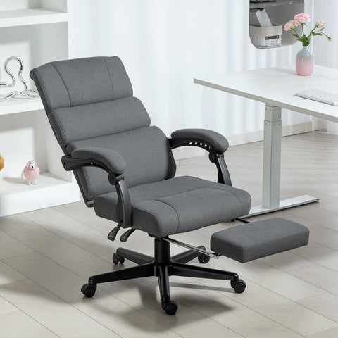 Rootz Grey Upholstered Office Chair - Ergonomic Swivel Chair - Height Adjustable Chair - Comfortable Velvet Finish - 68.5cm x 56cm x 105-115cm