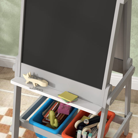 Rootz 3-in-1 Kids Painting Easel - Chalkboard - Whiteboard - Creative Fun - 51cm x 50cm x 108cm