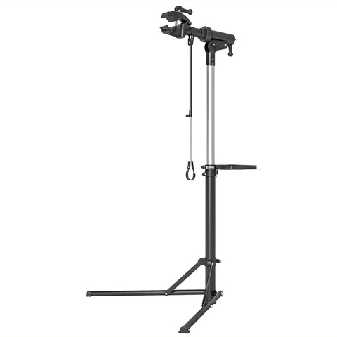 Rootz Bicycle Repair Stand - Bike Holder - Maintenance Stand - Height Adjustable - Foldable Design - 82cm x 106cm x 107-160cm- Black, Silver