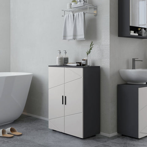 Rootz Bathroom Cabinet - Bathroom Chord - Storage Cupboard - Adjustable Shelves - 25kg Load Capacity - 60cm x 30cm x 82cm - Grey