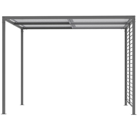Rootz Pergola Garden Gazebo - Outdoor Pavilion - Sun Shelter - 4 Retractable Roof Panels - Lightweight Metal Frame - 300cm x 300cm x 222cm