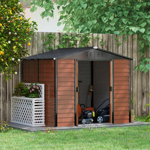 Rootz Metal Tool Shed - Garden Storage - Lockable Toolshed - Weatherproof & Rustproof - 240cm x 206cm x 198cm