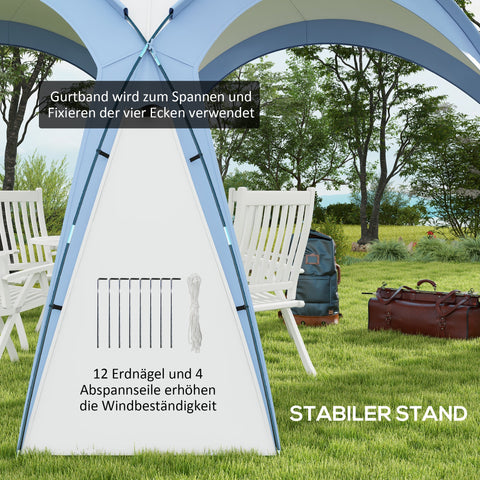 Rootz Event Shelter Pavilion - Garden Tent - Outdoor Covering - Water-Repellent - 350cm x 350cm x 222cm