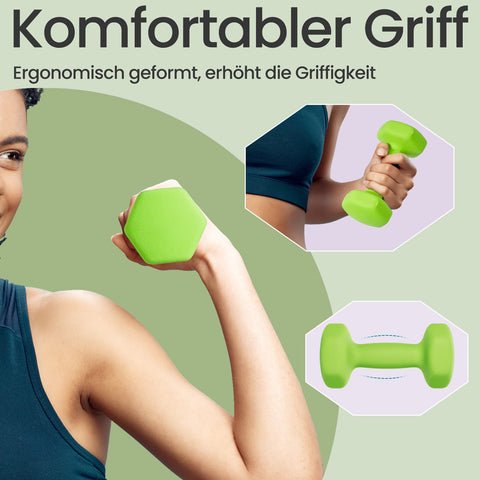 Rootz Dumbbells Set - Dumbbell Set - Free Weights - Build Strength - 16cm x 8cm x 3.2cm - 2kg Each