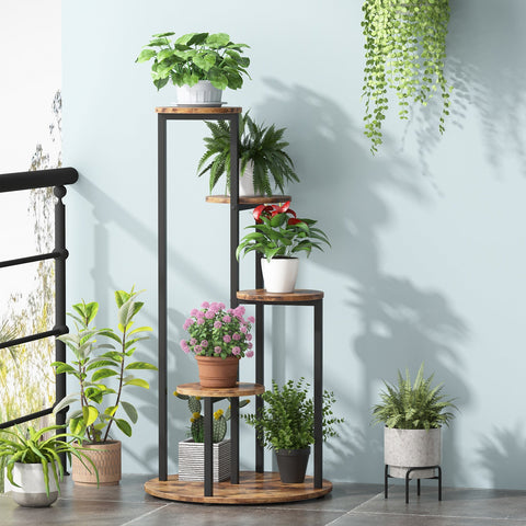 Rootz 4-Tier Plant Stand - Flower Display - Plant Holder - Sturdy & Rotatable - 50cm x 50cm x 104cm