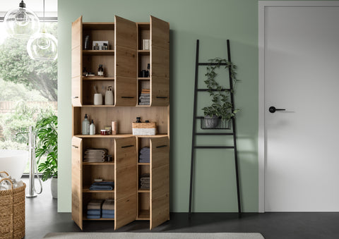 Rootz Multi-Purpose Cabinet - Storage Unit - Organizer - Easy Assembly - 90x185x30 cm Brown