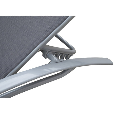 Rootz ligstoel - tuinligstoel - buitenfauteuil - ultiem comfort - 4-voudig verstelbare rugleuning - weerbestendige textielhoes - 170 cm x 64 cm x 82 cm - aluminium uitvoering