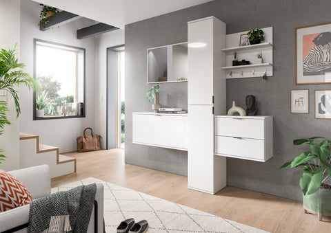 Rootz Wardrobe Combination Set - Hallway Organizer - Entryway Furniture - Chipboard - 174x191x37 cm