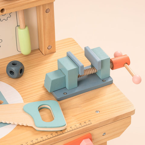 Rootz Toy Workbench Tool Bench Set for Kids - Children's Tool Set - Wooden Play Tools - Safe Material - Stimulate Imagination - Perfect Gifts - 61 x 30,5 x 76 cm