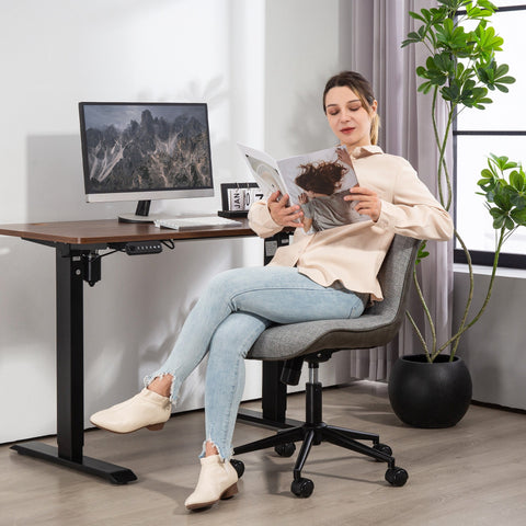 Rootz Armless Office Chair - Padded Desk Chair - Adjustable Rolling Seat - Ultimate Comfort - 47cm x 60cm x 79-89cm