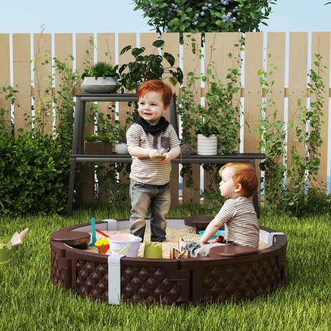 Rootz Sandpit Round Sandbox - Children's Play Sandbox - Kids Outdoor Sandpit - Weatherproof - Ø120 x 22h cm