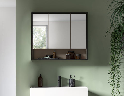 Rootz Mirror Cabinet - Vanity Cabinet - Bathroom Cabinet - Easy-Care Mirror Glass - 80x68x19 cm
