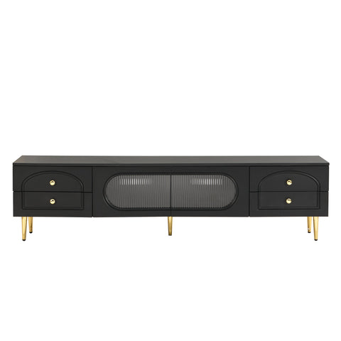 Rootz Lowboard Living Room TV Cabinet - TV Stand - Entertainment Unit - Spacious Storage - 175cm x 35cm x 45cm