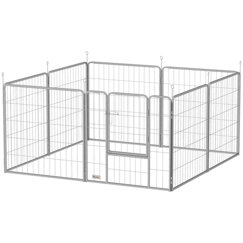 Rootz Pet Enclosure - Dog Fence - Pet Playground - Flexibly Customizable - Stainless Steel - 160x160x80cm