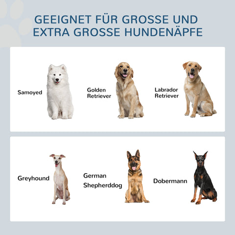 Rootz 2-in-1 Adjustable Dog Bowl Set - Elevated Feeder - Stainless Steel Bowls - Spine Support - 60cm x 30cm x 35cm