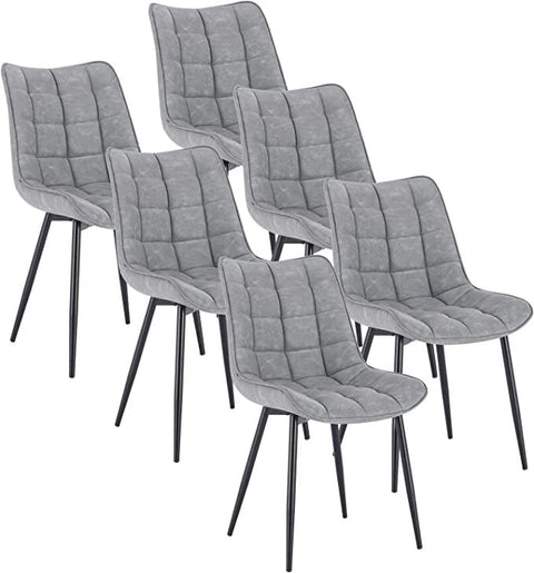 Rootz Modern Dining Chair - Ergonomic Chair - Comfortable Seating - Faux Leather - Durable Metal Frame - Supports 120kg - 46cm x 40.5cm x 85.5cm