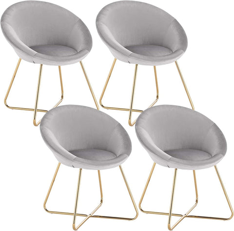 Rootz Set of 4 Dining Chairs - Velvet Chairs - Modern Dining Room Furniture - Exceptional Comfort - Durable Construction - Easy Assembly - 76cm x 36cm x 40cm