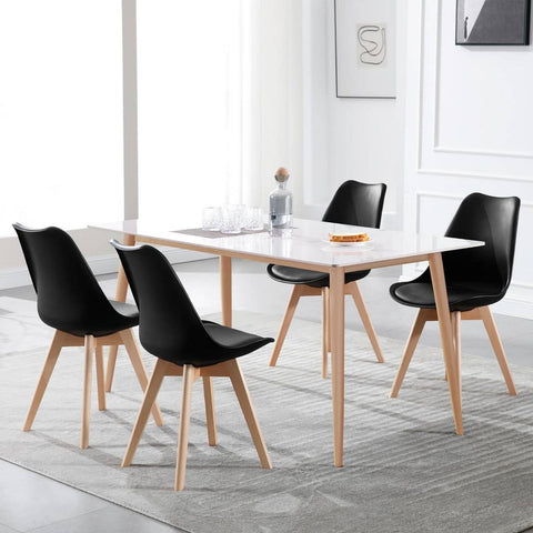 Rootz Dining Chair - Kitchen Chair - Padded Seat - High-Density Foam - Stable Structure - Anti-Slip Mats - Ergonomic Design - 82cm x 48cm x 40.5cm