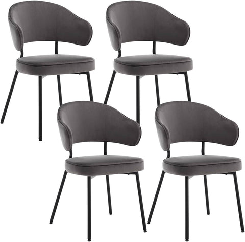 Rootz Dining Chair - Kitchen Chair - Velvet Chair - Foam Padded - Ergonomic Design - 54cm x 83.5cm x 52cm