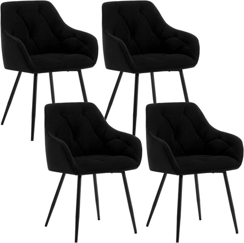 Rootz Dining Chair - Velvet Chair 2 Set - Comfortable Seating - 56cm x 83.5cm x 53cm - Ergonomic Design - Versatile Use