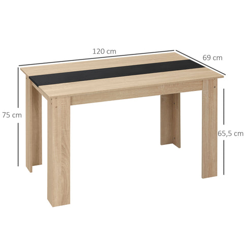 Rootz Dining Table - Modern Veneer Table - Elegant Natural Wood - Seats 4-6 - Anti-Slip - 120L x 69W x 75H cm