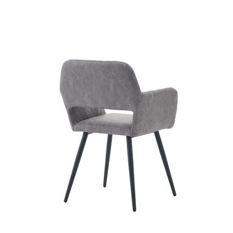 Rootz 2 Piece Set Makeup Chairs - Beauty Chairs - Comfort Seating - Ergonomic Support - 58cm x 56cm x 80cm - Cement Gray Faux Leather