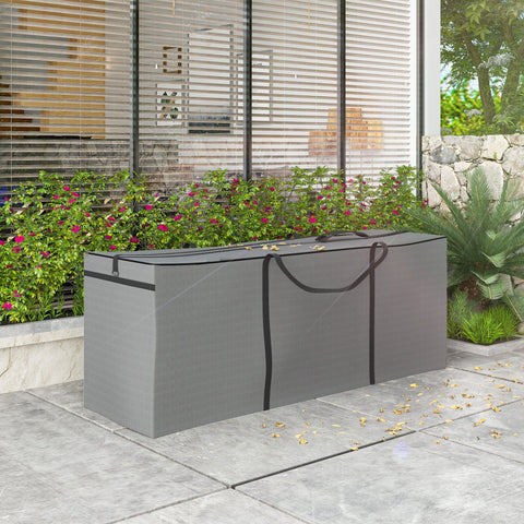 Rootz Garden Cushion Storage Bag - Support Bag - Protective Cover - Waterproof & UV Resistant - 200x60x75 cm - Grey