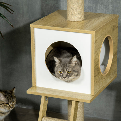 Rootz Adjustable Cat Scratching Post - Cat Tree Tower - Cat Activity Center - Floor to Ceiling - 40cm x 40cm x 225-285cm