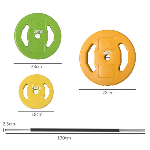 Rootz 20kg Dumbbell Set - Free Weights - Cast Iron Weights - Slip-Resistant Handle - Ø28 x 130cm