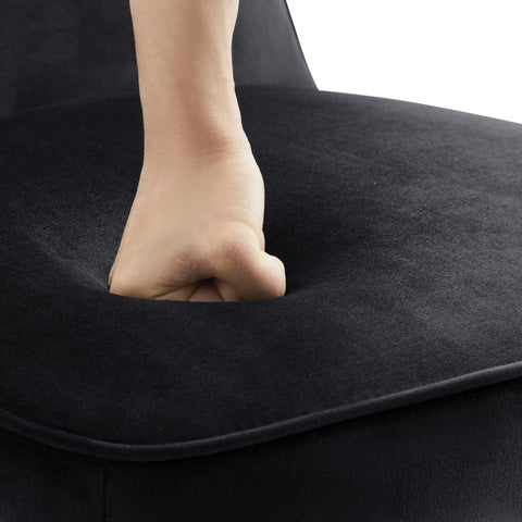 Rootz Black Velvet Dining Chairs - Modern Dining Seats - Elegant Upholstered Chairs - Comfy High-Density Foam - 46L x 45W x 81.5H cm