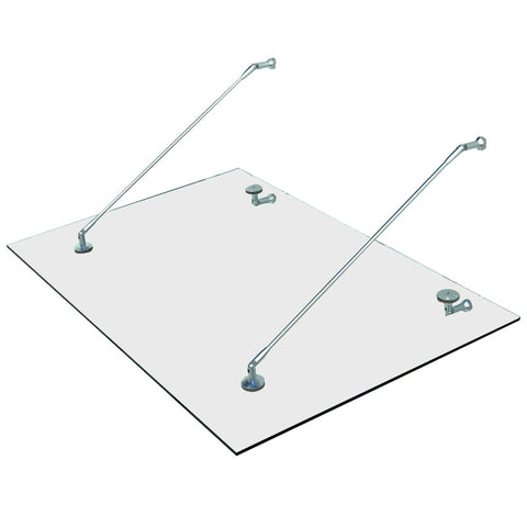 Rootz Canopy - Tempered Glass Door Canopy - Stainless Steel Awning - Modern Design - Maximum Brightness - Easy Assembly - 1500L x 900W x 12D mm