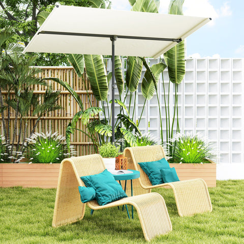 Rootz Parasol - Rotating Sunshade - Adjustable Garden Screen - UV Protection UPF 50+ - 150x205cm White and Black