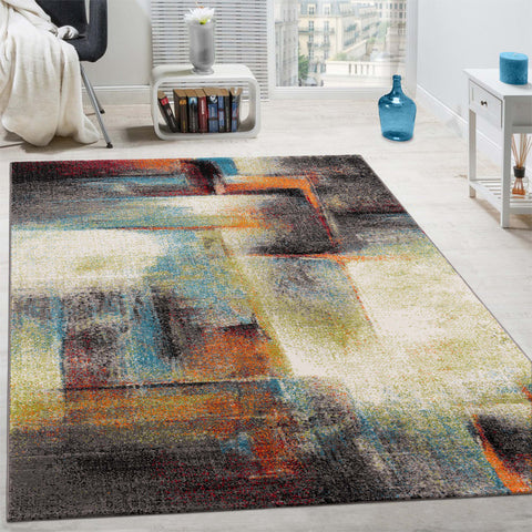 Bright Area Rug – Vibrant 3D Diamond Pattern – Soft & Durable Polypropylene