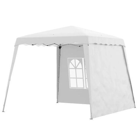 Rootz Folding Gazebo - Pop Up Pavillion - Folding Pavilion - Including Star - Carry Bag - Weatherproof - Steel-Oxford - White - 240 X 240 X 250 Cm