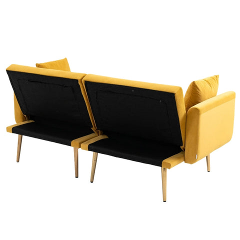 Rootz Velvet-Look 3-Seater Sofa - Sleeper Sofa - Sofa Bed - Multi-Position Backrest - 161.97cm x 77.97cm x 79.98cm