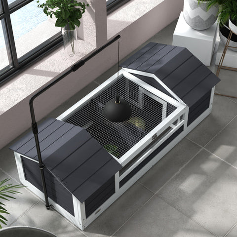 Rootz Outdoor Tortoise House - Turtle Enclosure - Reptile Habitat - Adjustable Lamp - 120 x 56.5 x 43cm