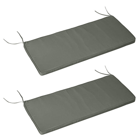 Rootz Removable Garden Bench Cushions - Swing Bench Cushions - Seat Pads - High Comfort - 120L x 50W cm x 5H cm - Soft Grey Polyester