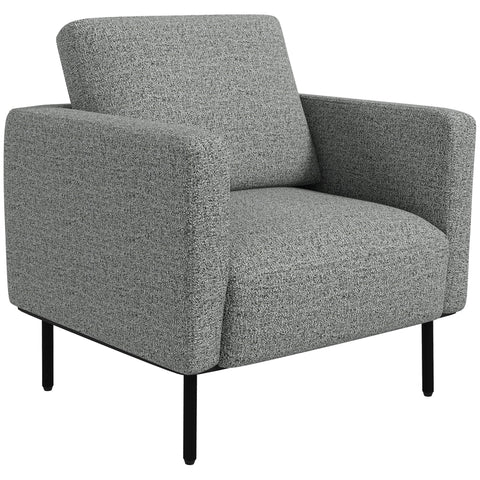 Rootz Lounge Armchair - 1-Seater - Fabric Chair - Linen Look - Maximum Comfort - 79 x 76 x 65 cm - Grey and Black