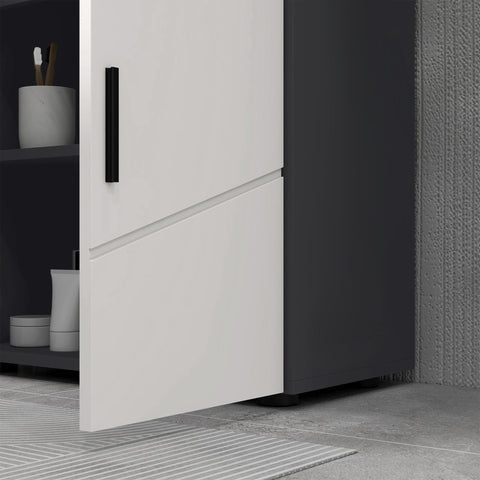 Rootz Bathroom Dresser - Wash Basin Unit - Bathroom Cabinet - Extra Storage - Grey - 60cm x 30cm x 60cm