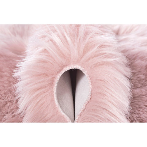 Rootz Faux Fur Rug - Imitation Lambskin - Cozy Decor - Easy Care - 80cm x 55cm x 6.1cm - Pink