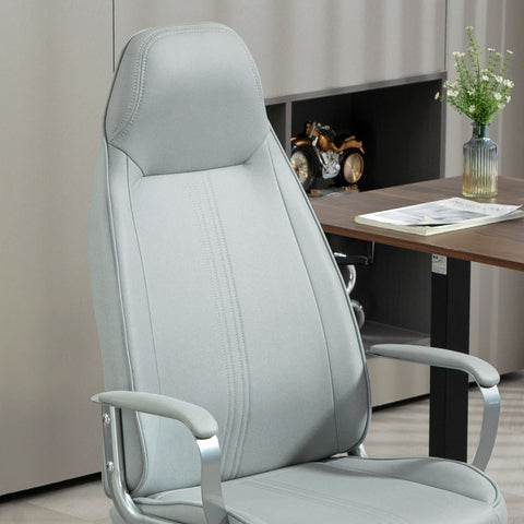 Rootz Ergonomic Office Chair - Height-Adjustable Chair - Swivel Chair - Thick Foam Cushion - 68 x 65 x 119-128.5 cm, Grey