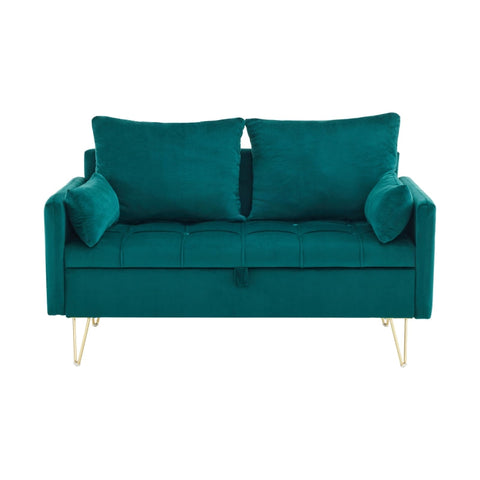 Rootz 2-Seater Velvet Sofa - Storage Couch - Lounge Sofa - Comfort & Elegant Design - 135cm x 71cm x 71cm