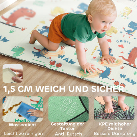 Rootz Play Mat Baby - Activity Mat - Infant Tummy Time Mat - Safe XPE Foam - 196 x 176 x 1.5 cm